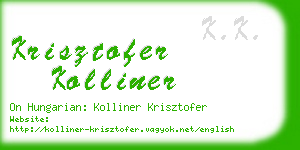 krisztofer kolliner business card